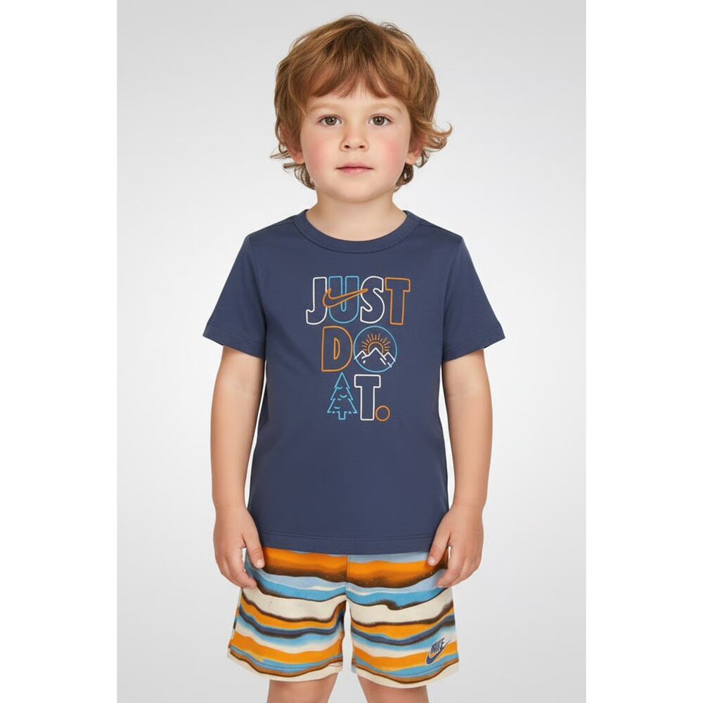 Nike Boy 2 Pieces Short Sleeve T-Shirt And Shorts, Multicolor 12M - Picture 3 of 4